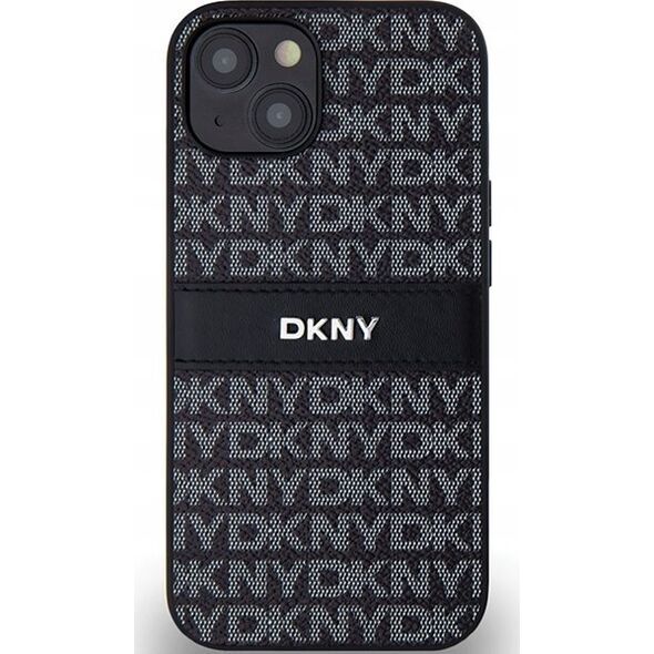 DKNY DKNY DKHCP15SPRTHSLK iPhone 15 / 14 / 13 6.1" czarny/black hardcase Leather Mono Stripe & Metal Logo