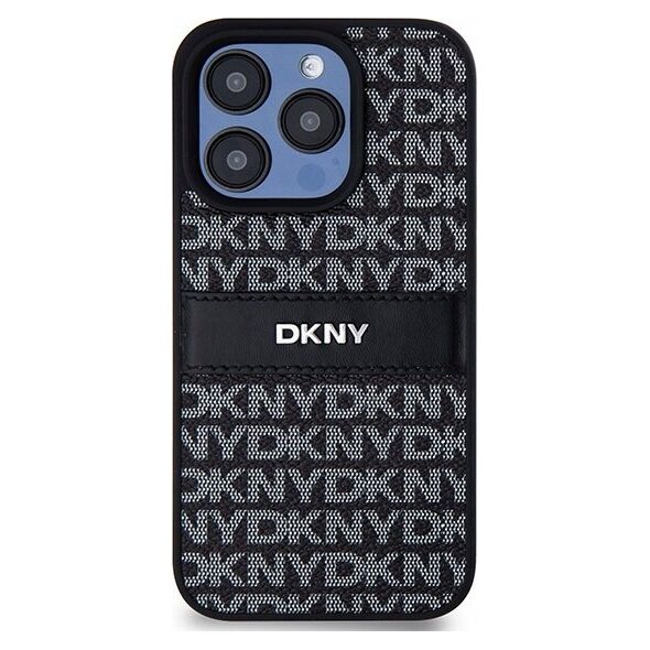 DKNY DKNY DKHCP15XPRTHSLK iPhone 15 Pro Max 6.7" czarny/black hardcase Leather Mono Stripe & Metal Logo