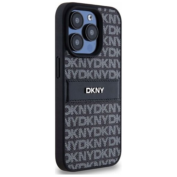 DKNY DKNY DKHCP15XPRTHSLK iPhone 15 Pro Max 6.7" czarny/black hardcase Leather Mono Stripe & Metal Logo