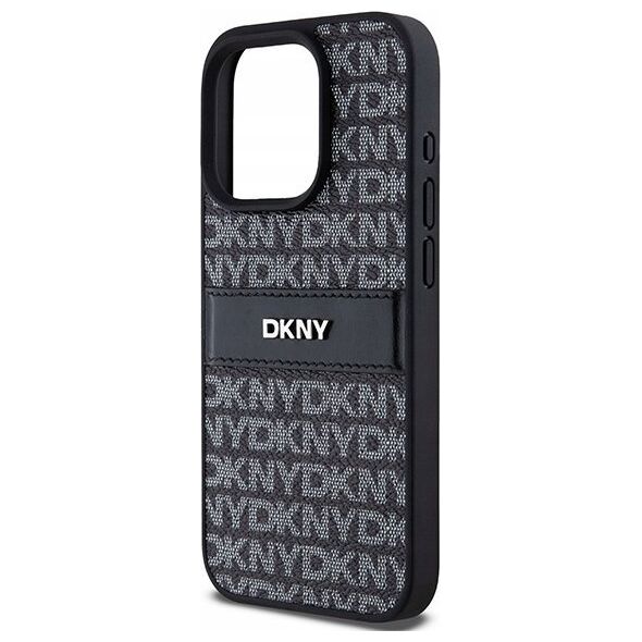 DKNY DKNY DKHCP15XPRTHSLK iPhone 15 Pro Max 6.7" czarny/black hardcase Leather Mono Stripe & Metal Logo