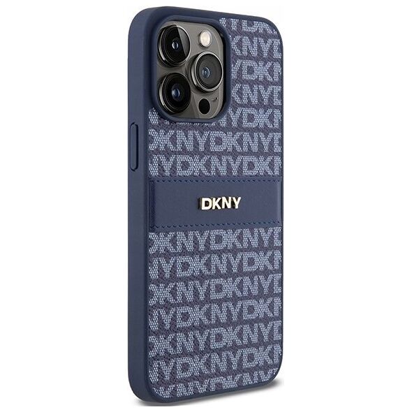 DKNY DKNY DKHCP15XPRTHSLB iPhone 15 Pro Max 6.7" niebieski/blue hardcase Leather Mono Stripe & Metal Logo