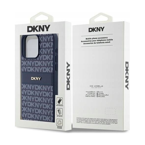DKNY DKNY DKHCP15XPRTHSLB iPhone 15 Pro Max 6.7" niebieski/blue hardcase Leather Mono Stripe & Metal Logo