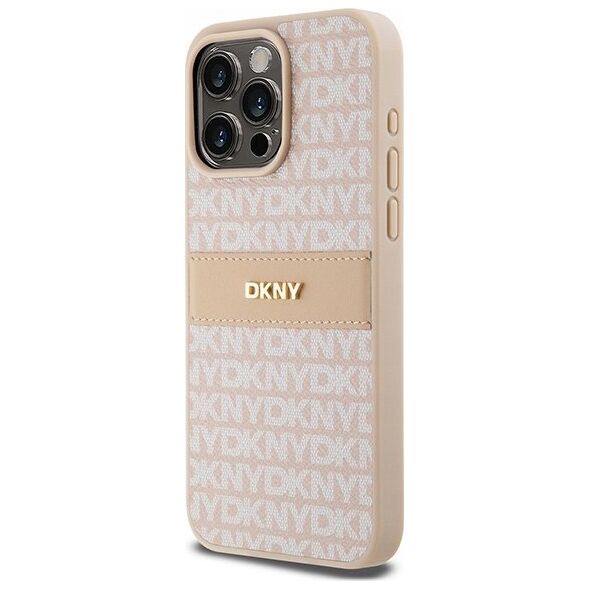 DKNY DKNY DKHCP15XPRTHSLP iPhone 15 Pro Max 6.7" różowy/pink hardcase Leather Mono Stripe & Metal Logo