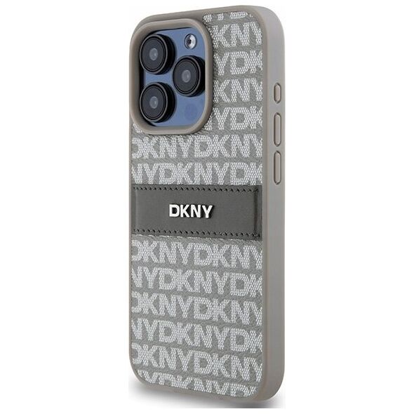 DKNY DKNY DKHCP15XPRTHSLE iPhone 15 Pro Max 6.7" beżowy/beige hardcase Leather Mono Stripe & Metal Logo
