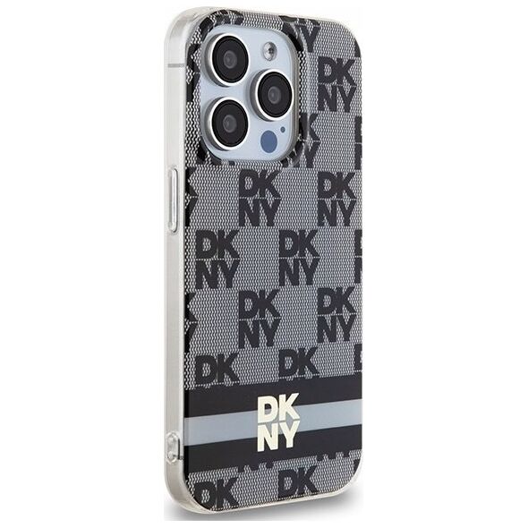 DKNY DKNY DKHMP13XHCPTSK iPhone 13 Pro Max 6.7" czarny/black hardcase IML Checkered Mono Pattern & Printed Stripes MagSafe
