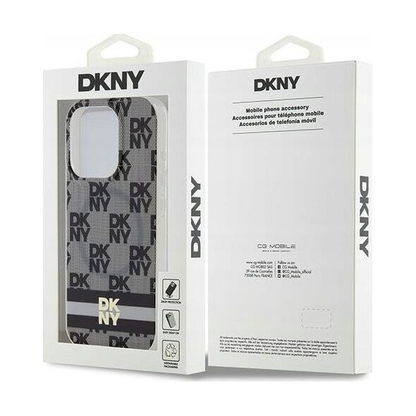 DKNY DKNY DKHMP13XHCPTSK iPhone 13 Pro Max 6.7" czarny/black hardcase IML Checkered Mono Pattern & Printed Stripes MagSafe