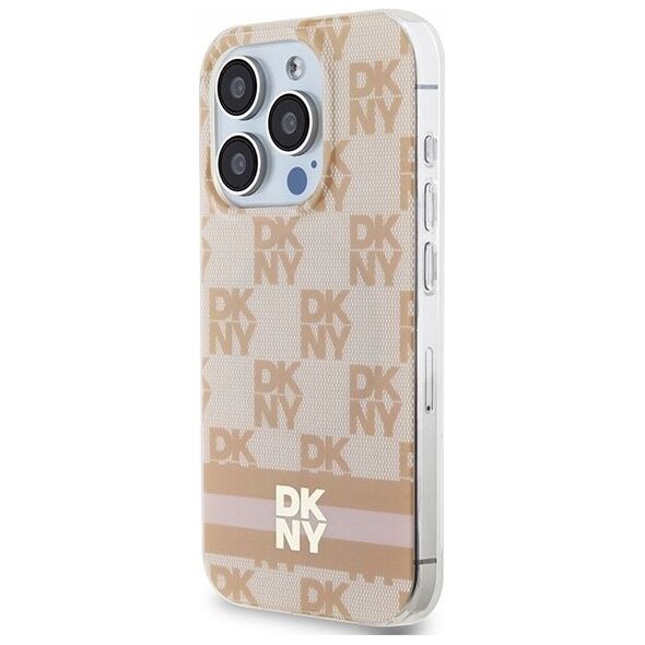DKNY DKNY DKHMP13XHCPTSP iPhone 13 Pro Max 6.7" różowy/pink hardcase IML Checkered Mono Pattern & Printed Stripes MagSafe