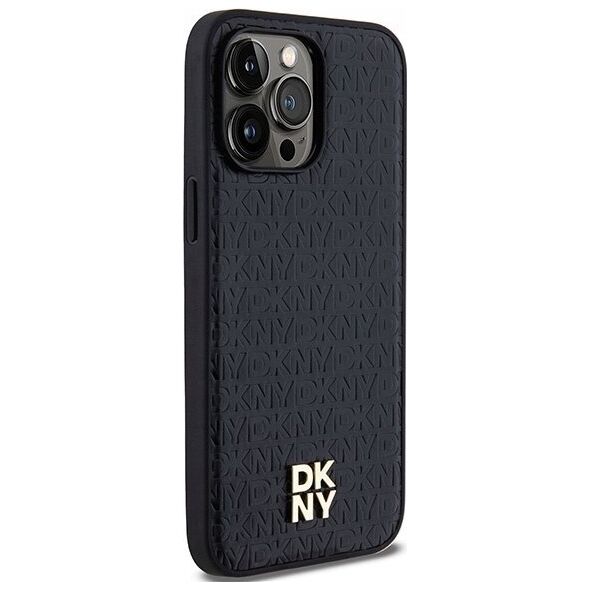 DKNY DKNY DKHMP14LPSHRPSK iPhone 14 Pro 6.1" czarny/black hardcase Leather Pattern Metal Logo MagSafe