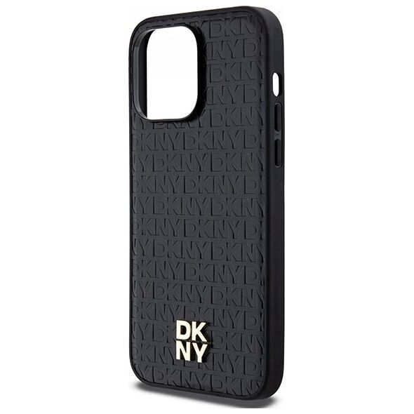 DKNY DKNY DKHMP14LPSHRPSK iPhone 14 Pro 6.1" czarny/black hardcase Leather Pattern Metal Logo MagSafe