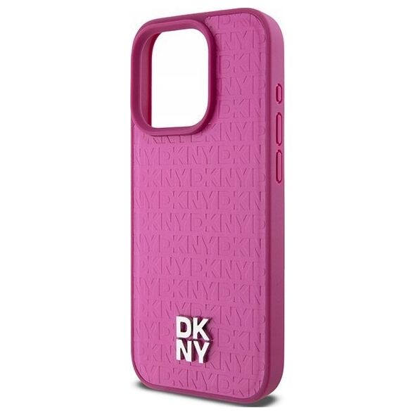 DKNY DKNY DKHMP15LPSHRPSP iPhone 15 Pro 6.1" różowy/pink hardcase Leather Monogram Pattern Metal Logo MagSafe