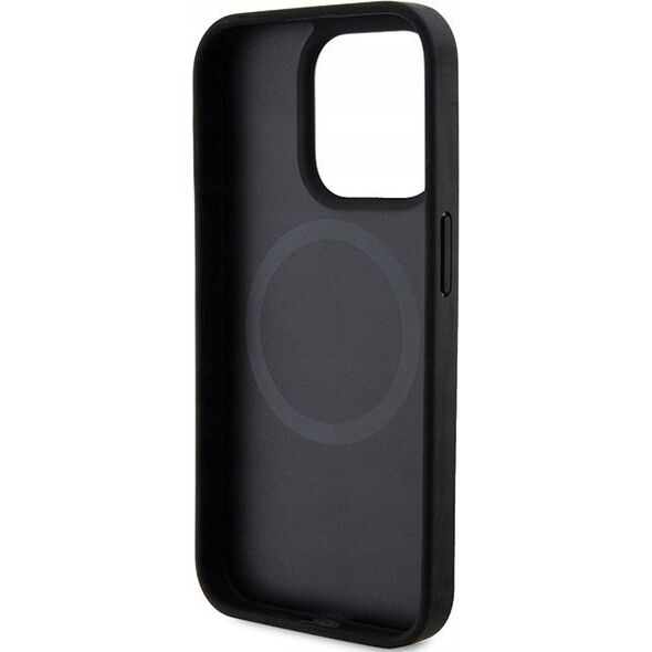 DKNY DKNY DKHMP15LPSOSPK iPhone 15 Pro 6.1" czarny/black hardcase Leather Printed Pattern Metal Logo MagSafe