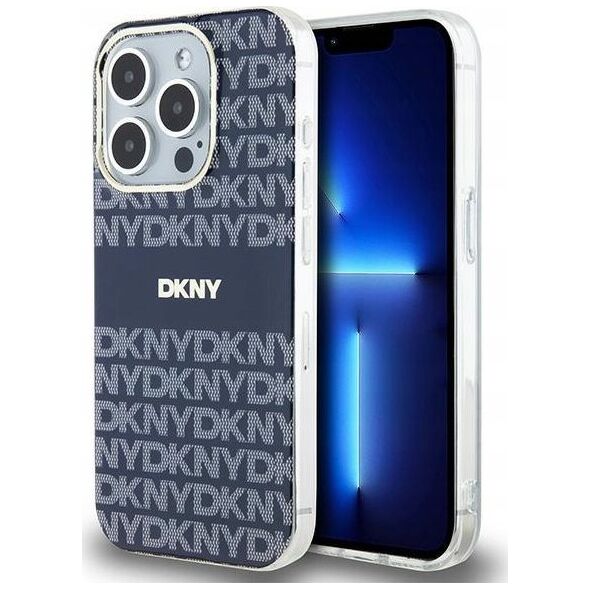 DKNY DKNY DKHMP15LHRHSEB iPhone 15 Pro 6.1" niebieski/blue hardcase IML Mono & Stripe MagSafe