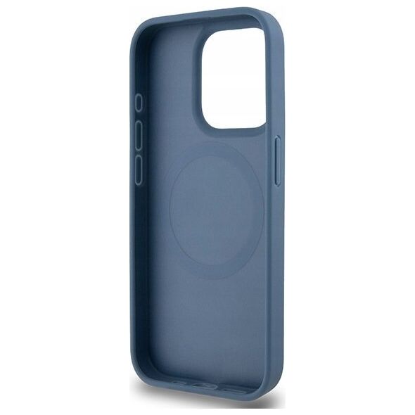 DKNY DKNY DKHMP15LPSHRPSB iPhone 15 Pro 6.1" niebieski/blue hardcase Leather Monogram Pattern Metal Logo MagSafe