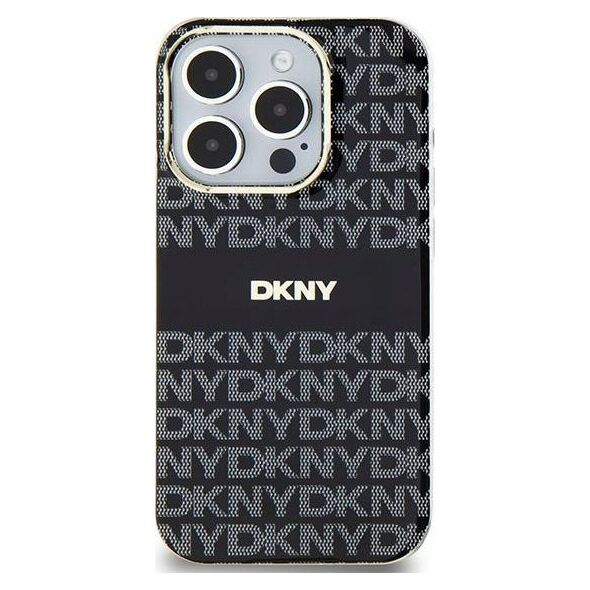 DKNY DKNY DKHMP15SHRHSEK iPhone 15 / 14 / 13 6.1" czarny/black hardcase IML Mono & Stripe MagSafe