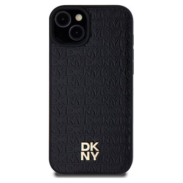 DKNY DKNY DKHMP15SPSHRPSK iPhone 15 / 14 / 13 6.1" czarny/black hardcase Leather Pattern Metal Logo MagSafe