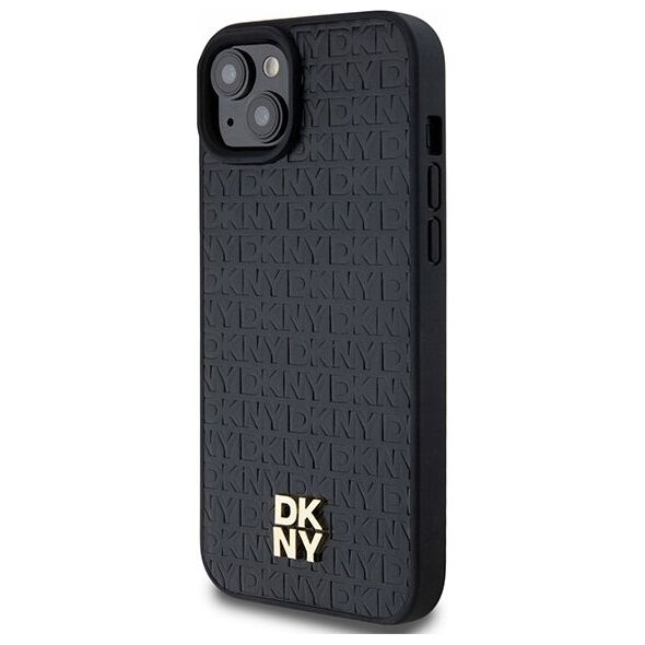 DKNY DKNY DKHMP15SPSHRPSK iPhone 15 / 14 / 13 6.1" czarny/black hardcase Leather Pattern Metal Logo MagSafe