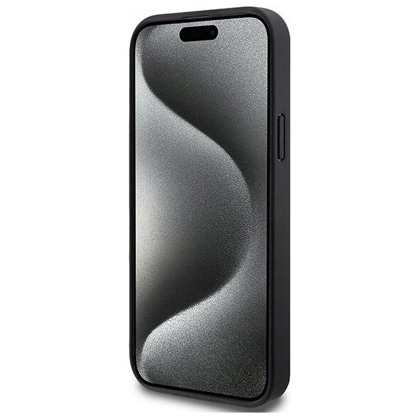 DKNY DKNY DKHMP15SPSHRPSK iPhone 15 / 14 / 13 6.1" czarny/black hardcase Leather Pattern Metal Logo MagSafe