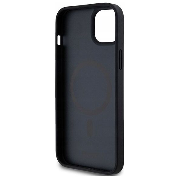 DKNY DKNY DKHMP15MPSHRPSK iPhone 15 Plus / 14 Plus 6.7" czarny/black hardcase Leather Monogram Pattern Metal Logo MagSafe