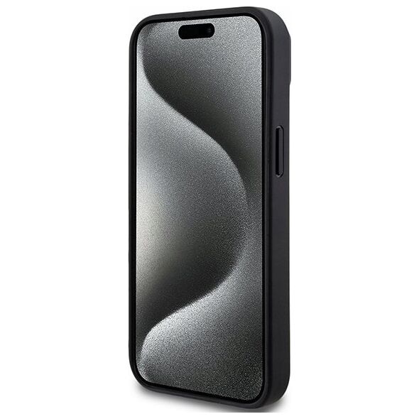 DKNY DKNY DKHMP15SPSOSPK iPhone 15 / 14 / 13 6.1" czarny/black hardcase Leather Printed Pattern Metal Logo MagSafe