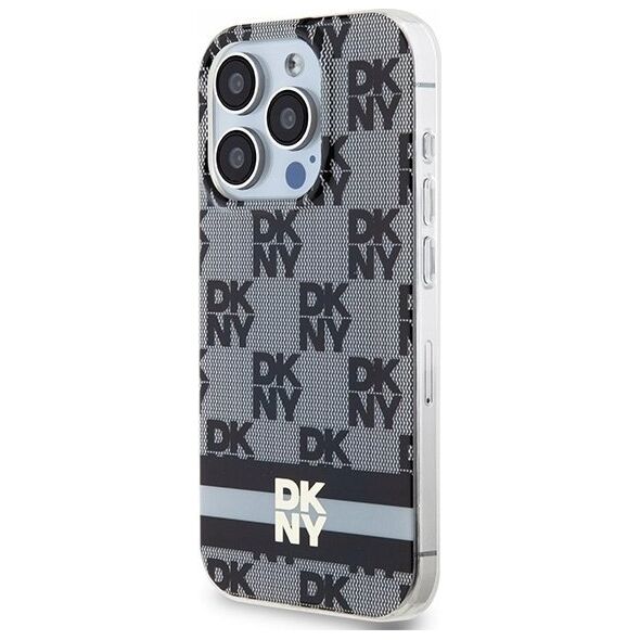DKNY DKNY DKHMP15XHCPTSK iPhone 15 Pro Max 6.7" czarny/black hardcase IML Checkered Mono Pattern & Printed Stripes MagSafe