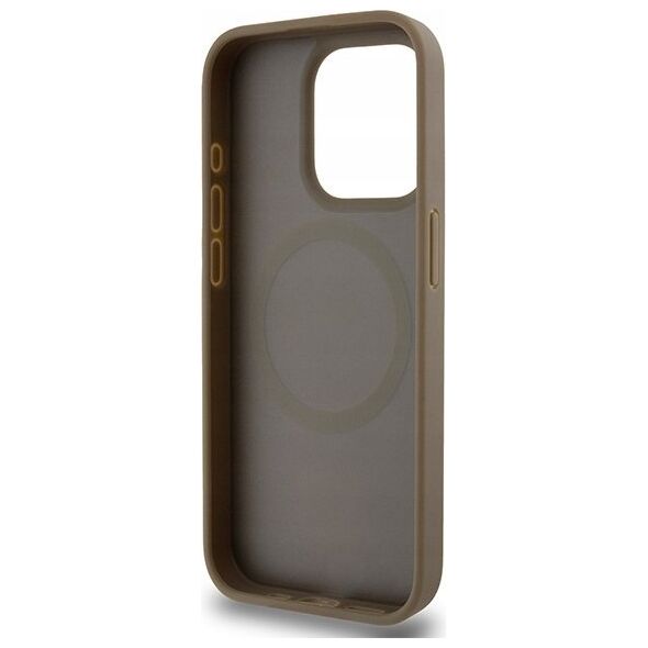 DKNY DKNY DKHMP15XPSHRPSW iPhone 15 Pro Max 6.7" brown/brown hardcase Leather Pattern Metal Logo MagSafe