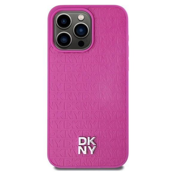 DKNY DKNY DKHMP15XPSHRPSP iPhone 15 Pro Max 6.7" różowy/pink hardcase Leather Monogram Pattern Metal Logo MagSafe