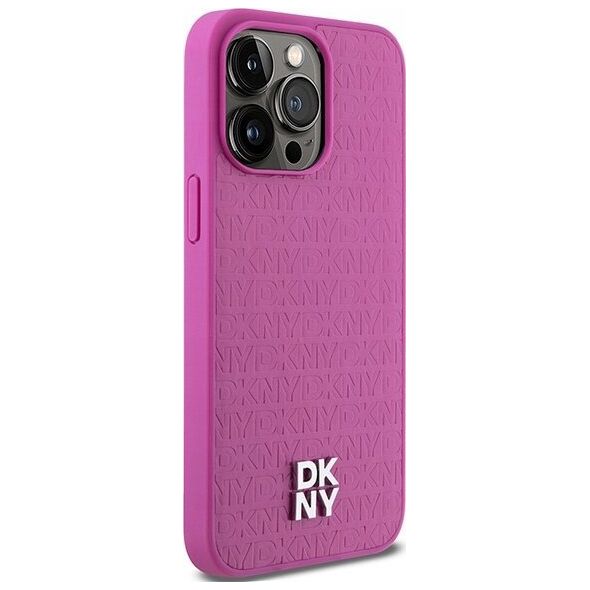 DKNY DKNY DKHMP15XPSHRPSP iPhone 15 Pro Max 6.7" różowy/pink hardcase Leather Monogram Pattern Metal Logo MagSafe