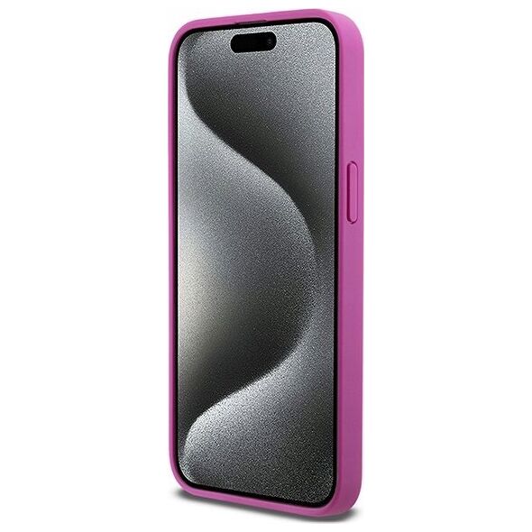 DKNY DKNY DKHMP15XPSHRPSP iPhone 15 Pro Max 6.7" różowy/pink hardcase Leather Monogram Pattern Metal Logo MagSafe