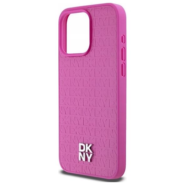 DKNY DKNY DKHMP15XPSHRPSP iPhone 15 Pro Max 6.7" różowy/pink hardcase Leather Monogram Pattern Metal Logo MagSafe