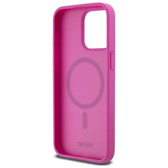 DKNY DKNY DKHMP15XPSHRPSP iPhone 15 Pro Max 6.7" różowy/pink hardcase Leather Monogram Pattern Metal Logo MagSafe