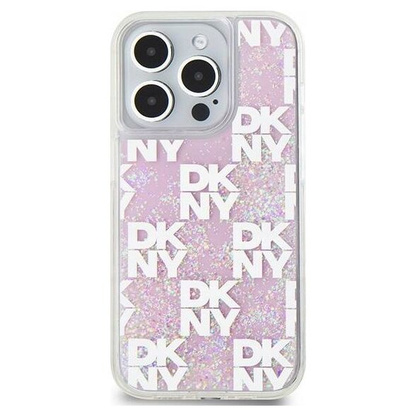 DKNY DKNY Liquid Glitter Multilogo - Etui iPhone 15 Pro (różowy)