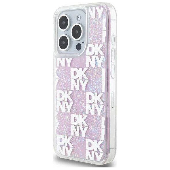 DKNY DKNY Liquid Glitter Multilogo - Etui iPhone 15 Pro (różowy)