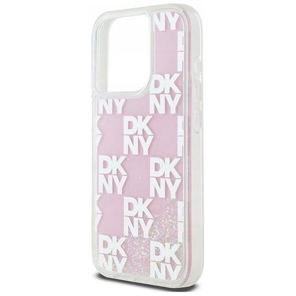 DKNY DKNY Liquid Glitter Multilogo - Etui iPhone 15 Pro (różowy)
