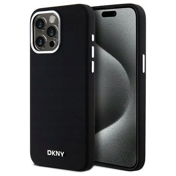 DKNY DKNY Liquid Silicone Small Metal Logo MagSafe - Etui iPhone 15 Pro Max (czarny)