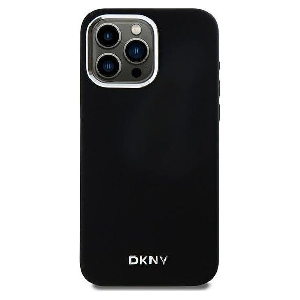 DKNY DKNY Liquid Silicone Small Metal Logo MagSafe - Etui iPhone 15 Pro Max (czarny)