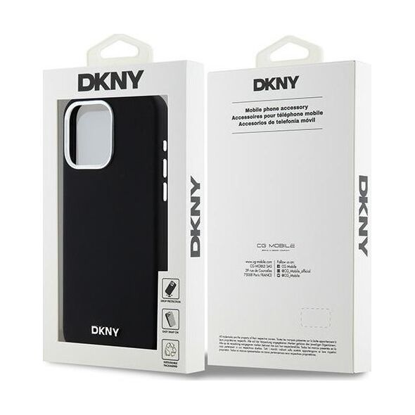 DKNY DKNY Liquid Silicone Small Metal Logo MagSafe - Etui iPhone 15 Pro Max (czarny)