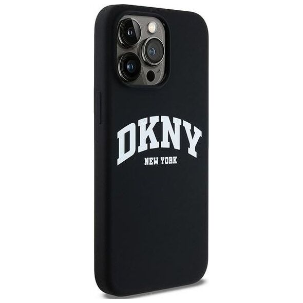 DKNY DKNY Liquid Silicone White Printed Logo MagSafe - Etui iPhone 15 Pro Max (czarny)