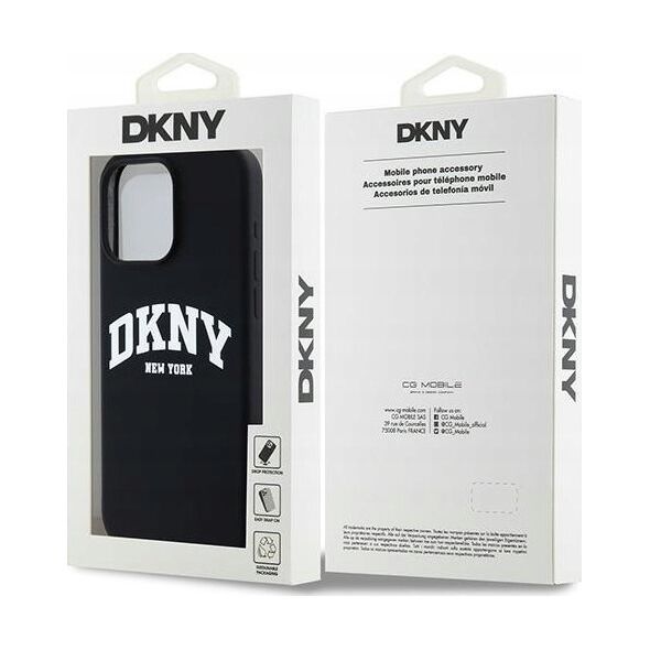 DKNY DKNY Liquid Silicone White Printed Logo MagSafe - Etui iPhone 15 Pro Max (czarny)