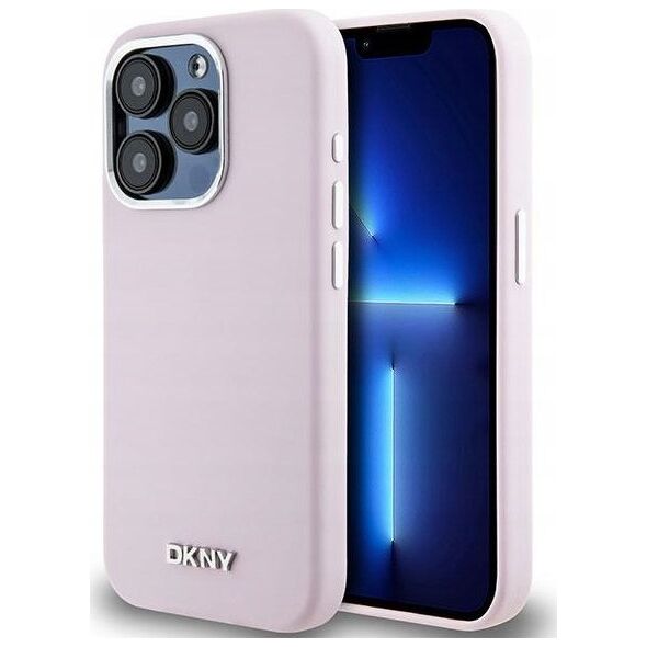 DKNY DKNY Liquid Silicone Small Metal Logo MagSafe - Etui iPhone 14 Pro (różowy)
