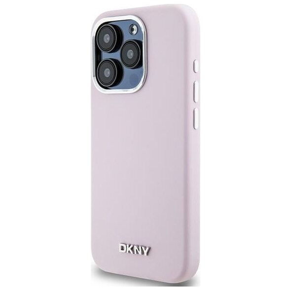 DKNY DKNY Liquid Silicone Small Metal Logo MagSafe - Etui iPhone 14 Pro (różowy)