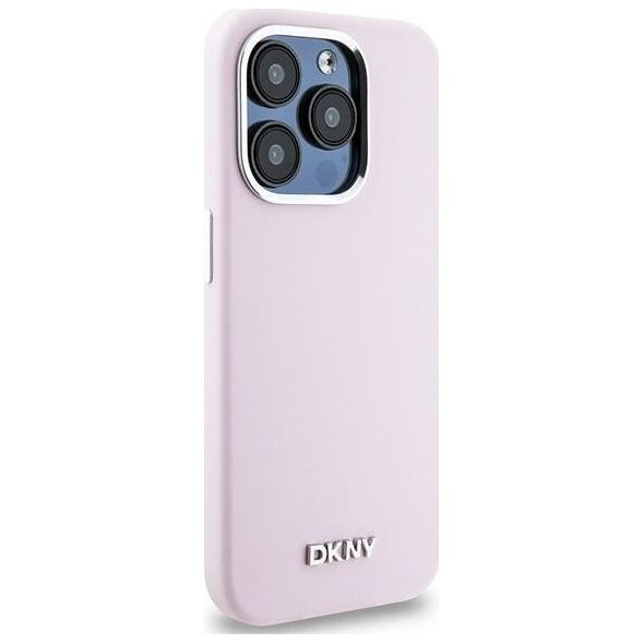 DKNY DKNY Liquid Silicone Small Metal Logo MagSafe - Etui iPhone 14 Pro (różowy)