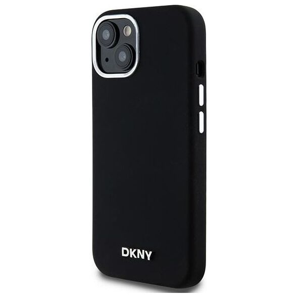 DKNY DKNY Liquid Silicone Small Metal Logo MagSafe - Etui iPhone 15 Plus / 14 Plus (czarny)