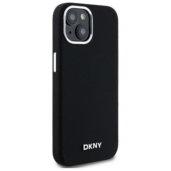 DKNY DKNY Liquid Silicone Small Metal Logo MagSafe - Etui iPhone 15 Plus / 14 Plus (czarny)