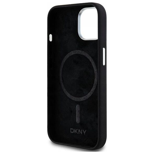 DKNY DKNY Liquid Silicone Small Metal Logo MagSafe - Etui iPhone 15 Plus / 14 Plus (czarny)