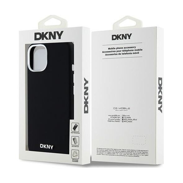 DKNY DKNY Liquid Silicone Small Metal Logo MagSafe - Etui iPhone 15 Plus / 14 Plus (czarny)