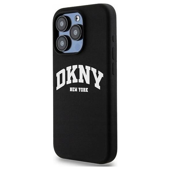 DKNY DKNY Liquid Silicone White Printed Logo MagSafe - Etui iPhone 15 Pro (czarny)