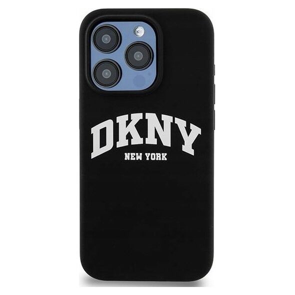 DKNY DKNY Liquid Silicone White Printed Logo MagSafe - Etui iPhone 15 Pro (czarny)