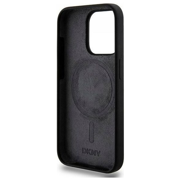 DKNY DKNY Liquid Silicone White Printed Logo MagSafe - Etui iPhone 15 Pro (czarny)