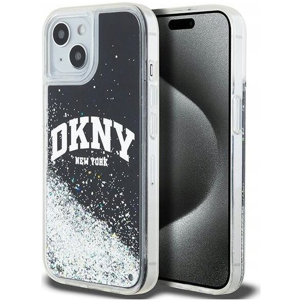 DKNY DKNY Liquid Glitter Big Logo - Etui iPhone 14 / 15 / 13 (czarny)