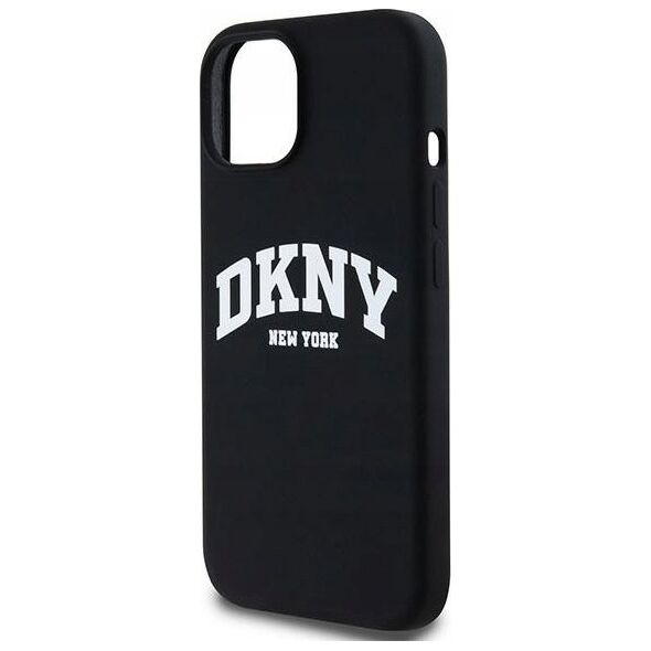 DKNY DKNY Liquid Silicone White Printed Logo MagSafe - Etui iPhone 11 (czarny)